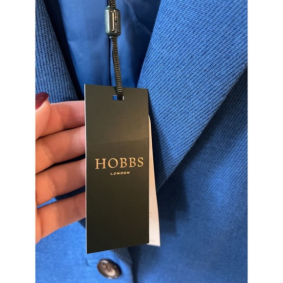 Hobbs Corina coat azure blue size 2 Wool Blend NWT - Picture 12 of 16